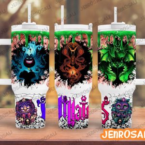 Disney Villains Cartoon Custom Stanley Quencher 40Oz Stainless Steel Tumbler With Handle