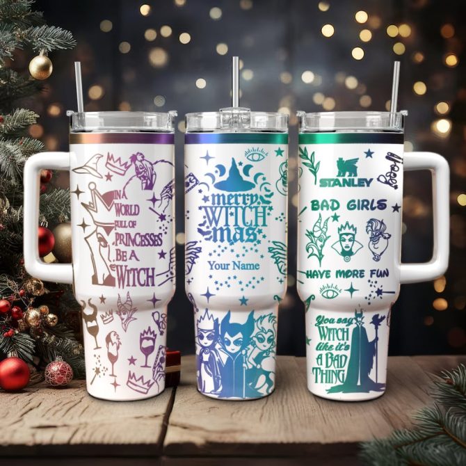 Disney Villains Cartoon Custom Stanley Quencher 40Oz Stainless Steel Tumbler With Handle
