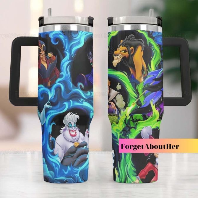 Disney Villains Cartoon Custom Stanley Quencher 40Oz Stainless Steel Tumbler With Handle - Image 4