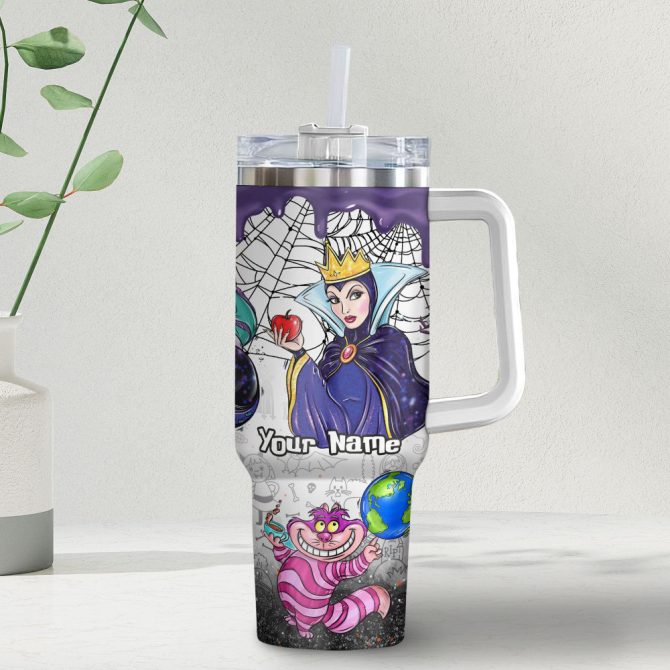Disney Villains Cartoon Custom Stanley Quencher 40Oz Stainless Steel Tumbler With Handle
