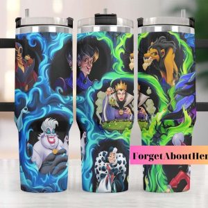 Disney Villains Cartoon Custom Stanley Quencher 40Oz Stainless Steel Tumbler With Handle