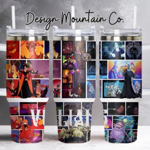 Disney Villains Disney Cartoon Custom Stanley Quencher 40Oz Stainless Steel Tumbler With Handle