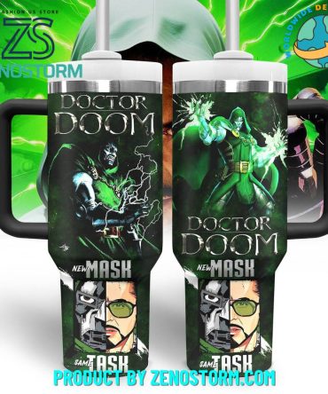 Doctor Doom New Mask Same Task Stanley Movies Custom Stanley Quencher 40Oz Stainless Steel Tumbler With Handle