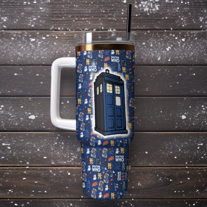 Doctor Who Tv Series Custom Stanley Quencher 40Oz Stainless Steel Tumbler With Handle - Image 2