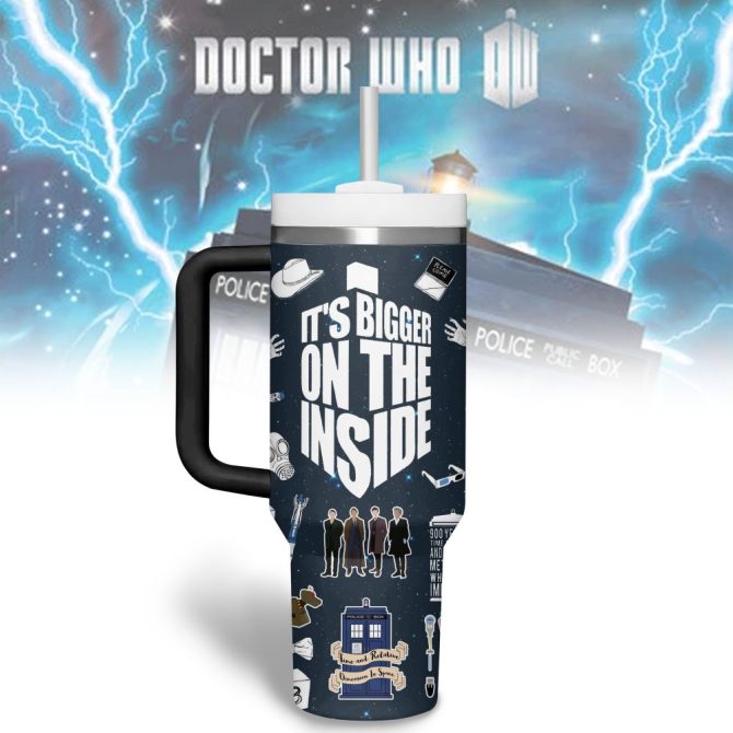 Doctor Who Tv Series Custom Stanley Quencher 40Oz Stainless Steel Tumbler With Handle - Image 3
