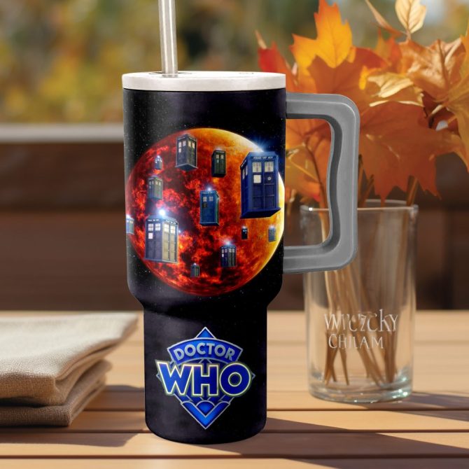 Doctor Who Tv Series Custom Stanley Quencher 40Oz Stainless Steel Tumbler With Handle - Image 2