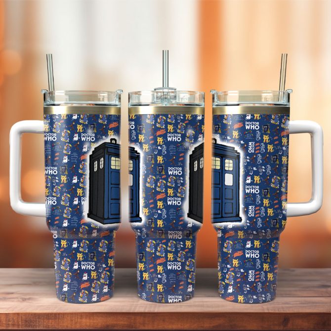 Doctor Who Tv Series Custom Stanley Quencher 40Oz Stainless Steel Tumbler With Handle