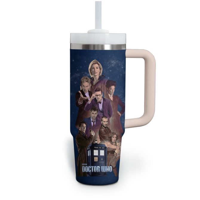 Doctor Who Tv Series Custom Stanley Quencher 40Oz Stainless Steel Tumbler With Handle - Image 2