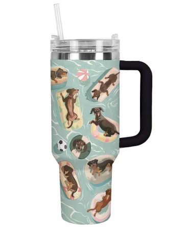 Dog Custom Stanley Quencher 40Oz Stainless Steel Tumbler With Handle