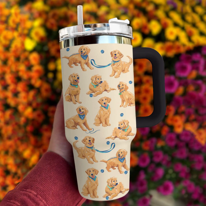 Dog Custom Stanley Quencher 40Oz Stainless Steel Tumbler With Handle - Image 2