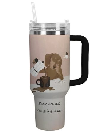 Dog Custom Stanley Quencher 40Oz Stainless Steel Tumbler With Handle
