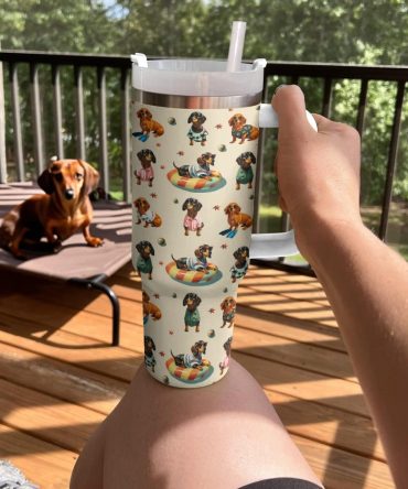 Dog Custom Stanley Quencher 40Oz Stainless Steel Tumbler With Handle