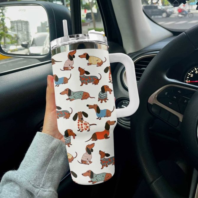 Dog Custom Stanley Quencher 40Oz Stainless Steel Tumbler With Handle - Image 2