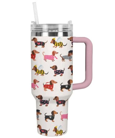 Dog Custom Stanley Quencher 40Oz Stainless Steel Tumbler With Handle