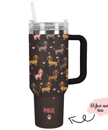 Dog Custom Stanley Quencher 40Oz Stainless Steel Tumbler With Handle
