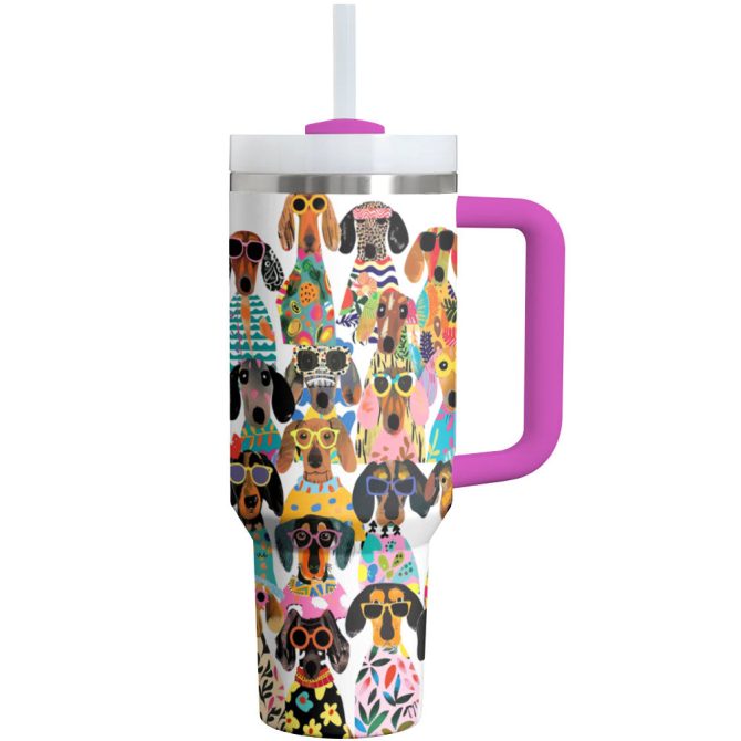 Dog Custom Stanley Quencher 40Oz Stainless Steel Tumbler With Handle - Image 2