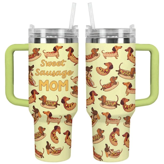 Dog Custom Stanley Quencher 40Oz Stainless Steel Tumbler With Handle