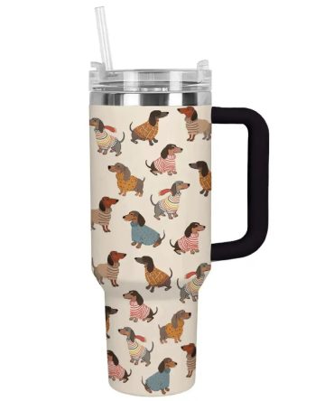 Dog Custom Stanley Quencher 40Oz Stainless Steel Tumbler With Handle