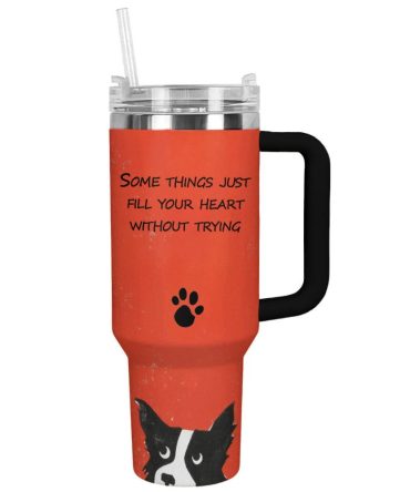 Dog Custom Stanley Quencher 40Oz Stainless Steel Tumbler With Handle