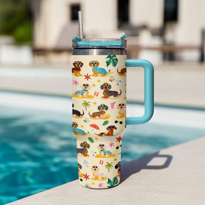 Dog Custom Stanley Quencher 40Oz Stainless Steel Tumbler With Handle - Image 4