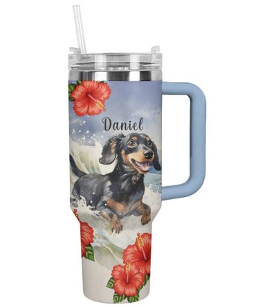 Dog Custom Stanley Quencher 40Oz Stainless Steel Tumbler With Handle
