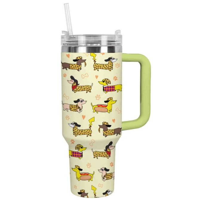 Dog Custom Stanley Quencher 40Oz Stainless Steel Tumbler With Handle
