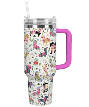 Dog Custom Stanley Quencher 40Oz Stainless Steel Tumbler With Handle