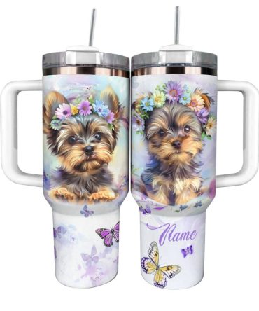 Dog Custom Stanley Quencher 40Oz Stainless Steel Tumbler With Handle