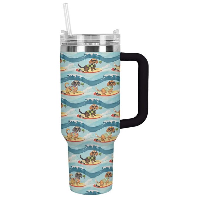 Dog Custom Stanley Quencher 40Oz Stainless Steel Tumbler With Handle