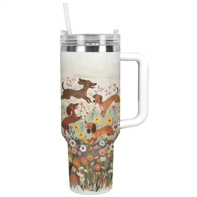 Dog Custom Stanley Quencher 40Oz Stainless Steel Tumbler With Handle - Image 2