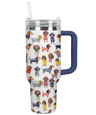Dog Custom Stanley Quencher 40Oz Stainless Steel Tumbler With Handle