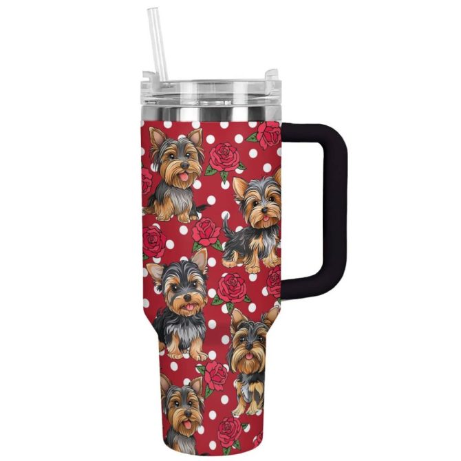 Dog Custom Stanley Quencher 40Oz Stainless Steel Tumbler With Handle