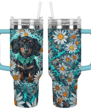 Dog Custom Stanley Quencher 40Oz Stainless Steel Tumbler With Handle