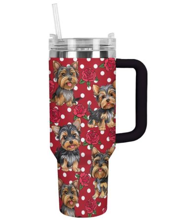 Dog Custom Stanley Quencher 40Oz Stainless Steel Tumbler With Handle