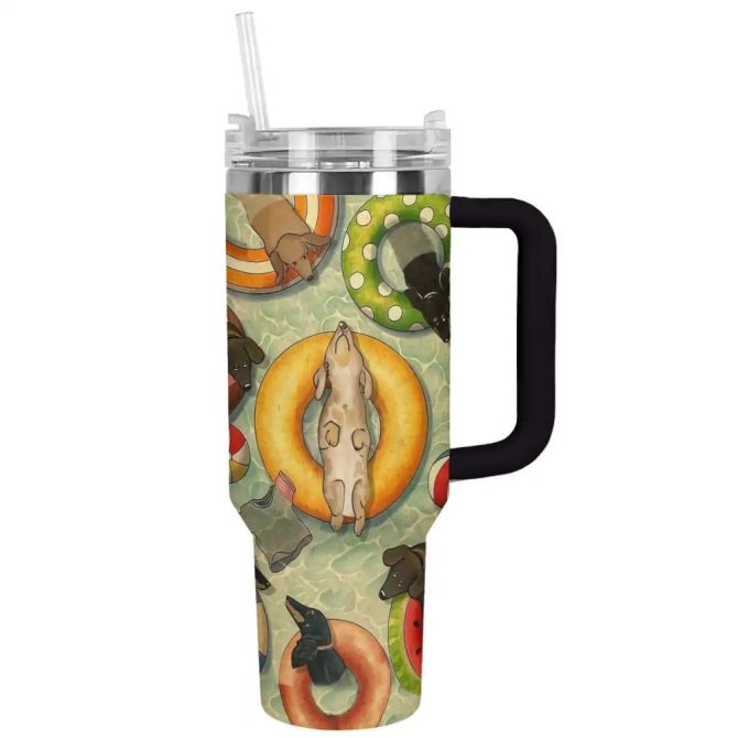 Dog Custom Stanley Quencher 40Oz Stainless Steel Tumbler With Handle - Image 2