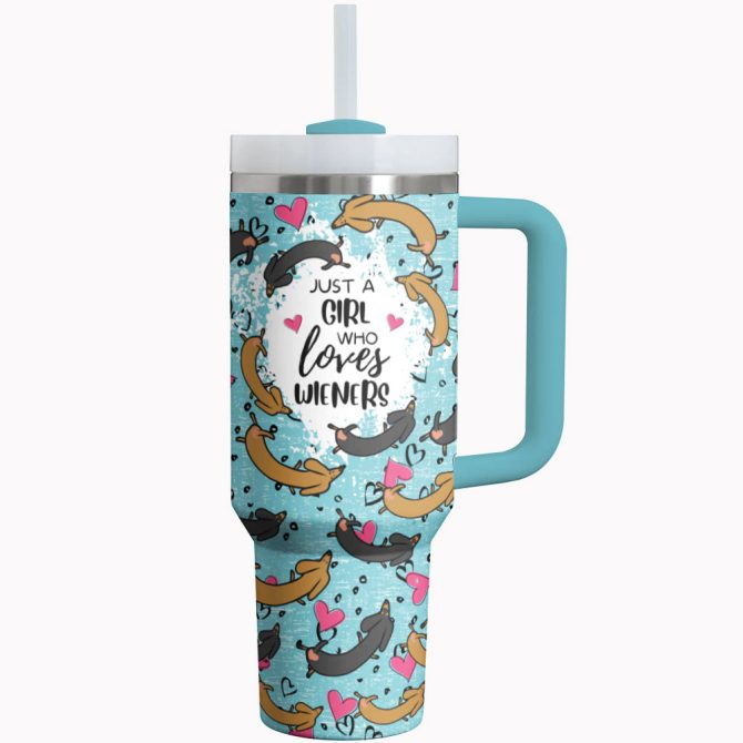 Dog Custom Stanley Quencher 40Oz Stainless Steel Tumbler With Handle