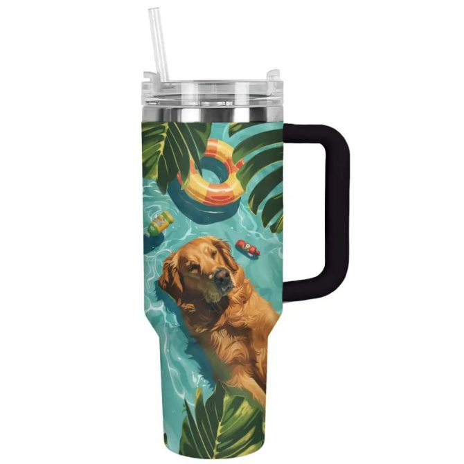 Dog Custom Stanley Quencher 40Oz Stainless Steel Tumbler With Handle - Image 2
