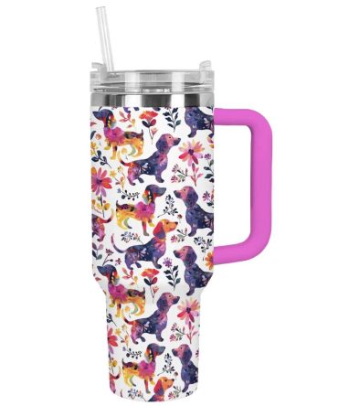 Dog Custom Stanley Quencher 40Oz Stainless Steel Tumbler With Handle
