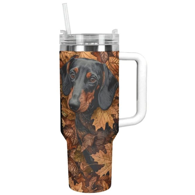 Dog Custom Stanley Quencher 40Oz Stainless Steel Tumbler With Handle