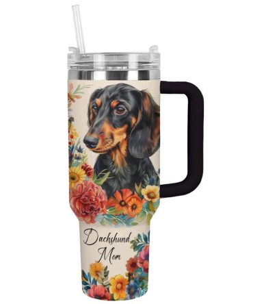 Dog Custom Stanley Quencher 40Oz Stainless Steel Tumbler With Handle