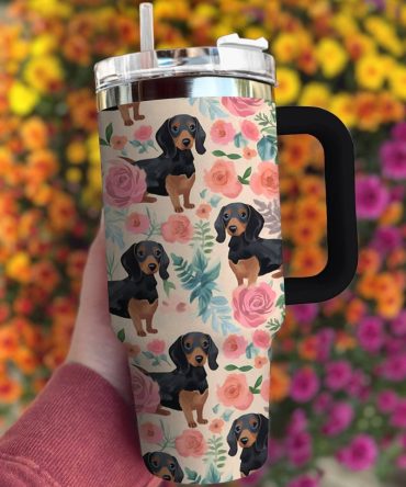 Dog Custom Stanley Quencher 40Oz Stainless Steel Tumbler With Handle
