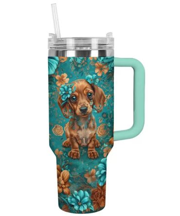 Dog Custom Stanley Quencher 40Oz Stainless Steel Tumbler With Handle