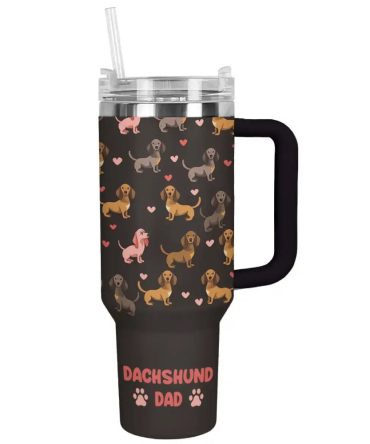 Dog Custom Stanley Quencher 40Oz Stainless Steel Tumbler With Handle