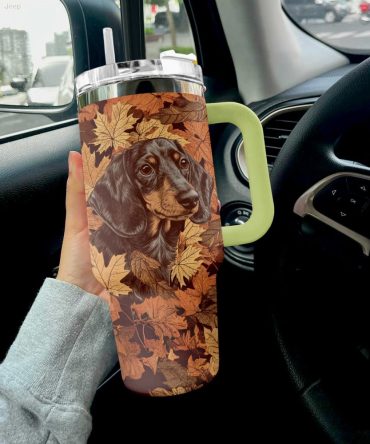 Dog Custom Stanley Quencher 40Oz Stainless Steel Tumbler With Handle