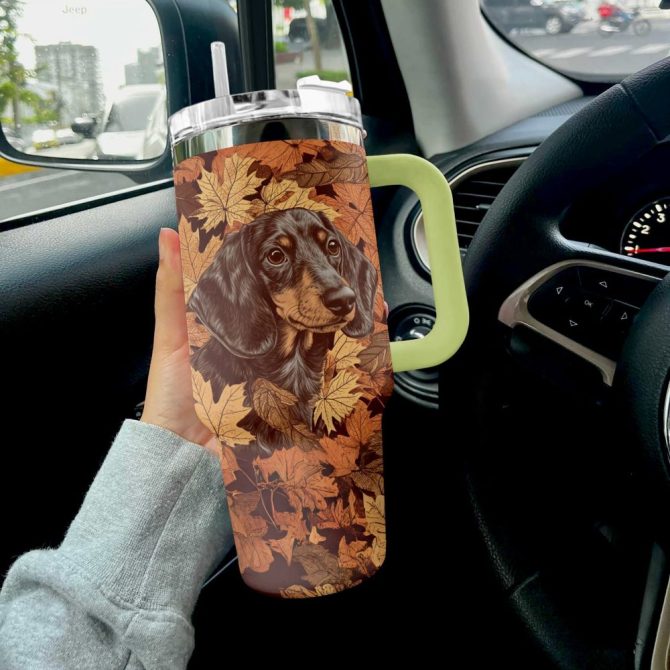 Dog Custom Stanley Quencher 40Oz Stainless Steel Tumbler With Handle