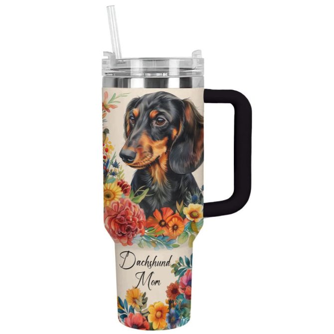 Dog Custom Stanley Quencher 40Oz Stainless Steel Tumbler With Handle