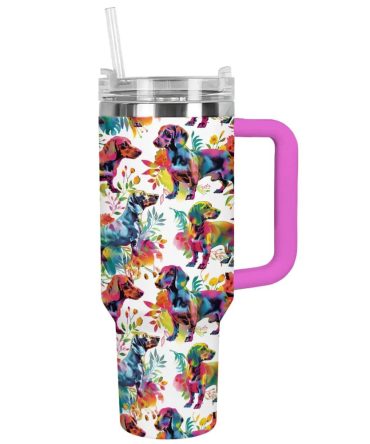 Dog Custom Stanley Quencher 40Oz Stainless Steel Tumbler With Handle