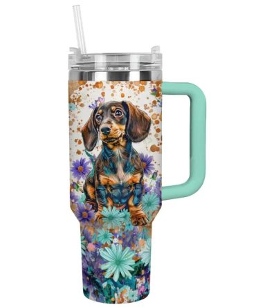 Dog Custom Stanley Quencher 40Oz Stainless Steel Tumbler With Handle