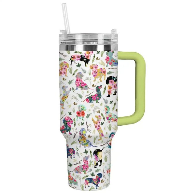 Dog Custom Stanley Quencher 40Oz Stainless Steel Tumbler With Handle - Image 2