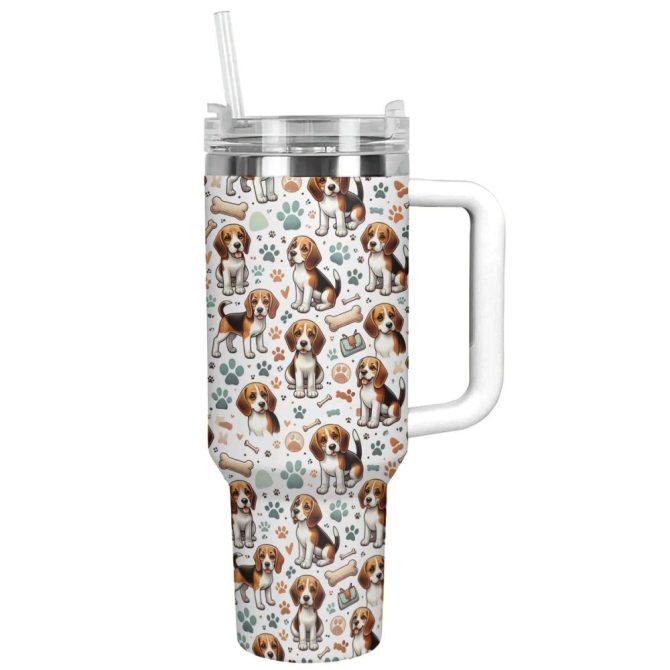 Dog Custom Stanley Quencher 40Oz Stainless Steel Tumbler With Handle
